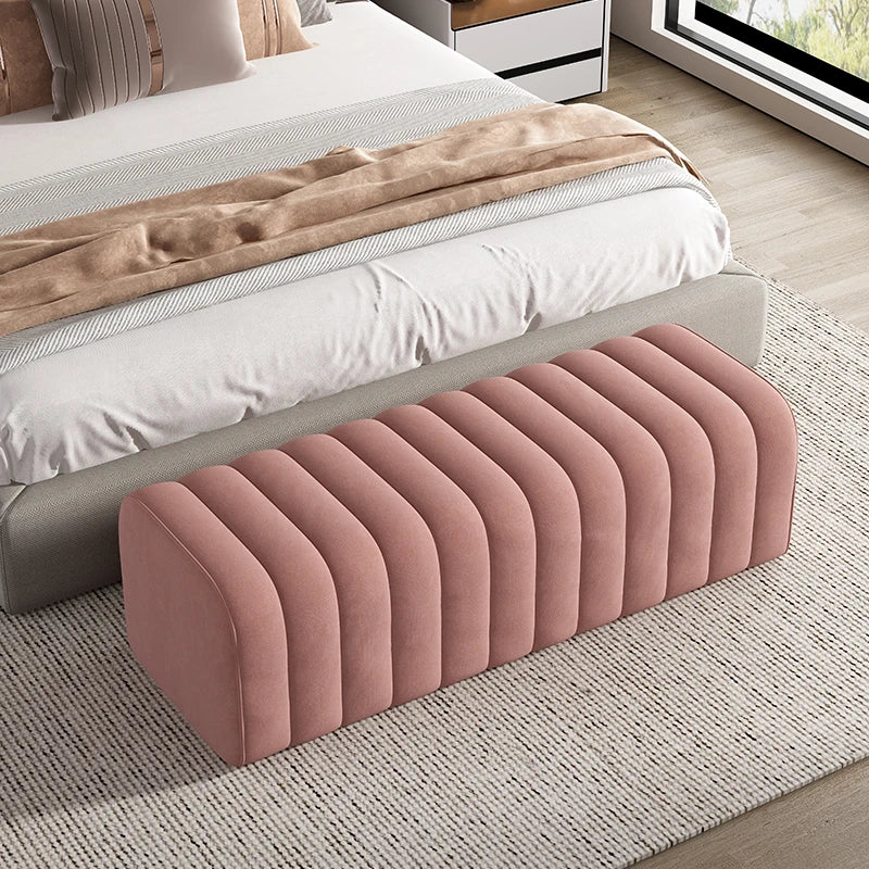 Nordic velvet bench soft and elegant footrest - vue 10 sur 14