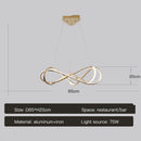 Modern LED chandelier with remote control, elegant curved design