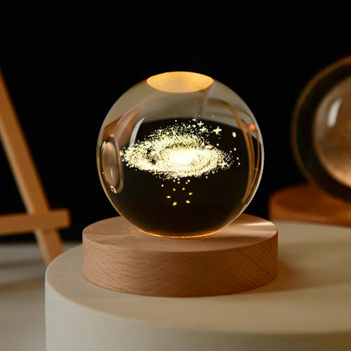 3D crystal ball solar system engraved decorative gift - vue 31 sur 32