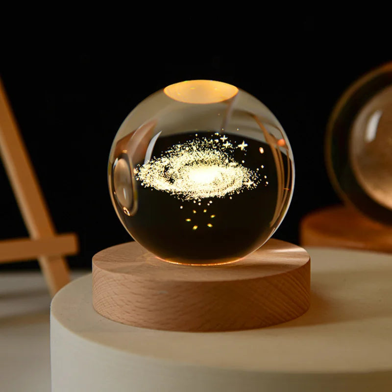 3D crystal ball solar system engraved decorative gift - vue 30 sur 32