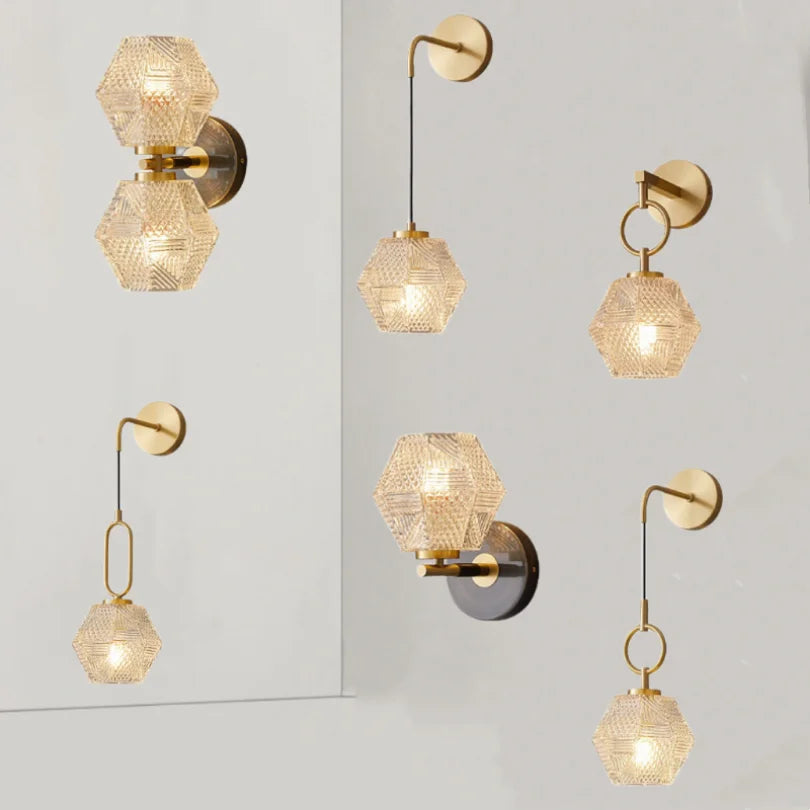 Glass wall light for bedroom