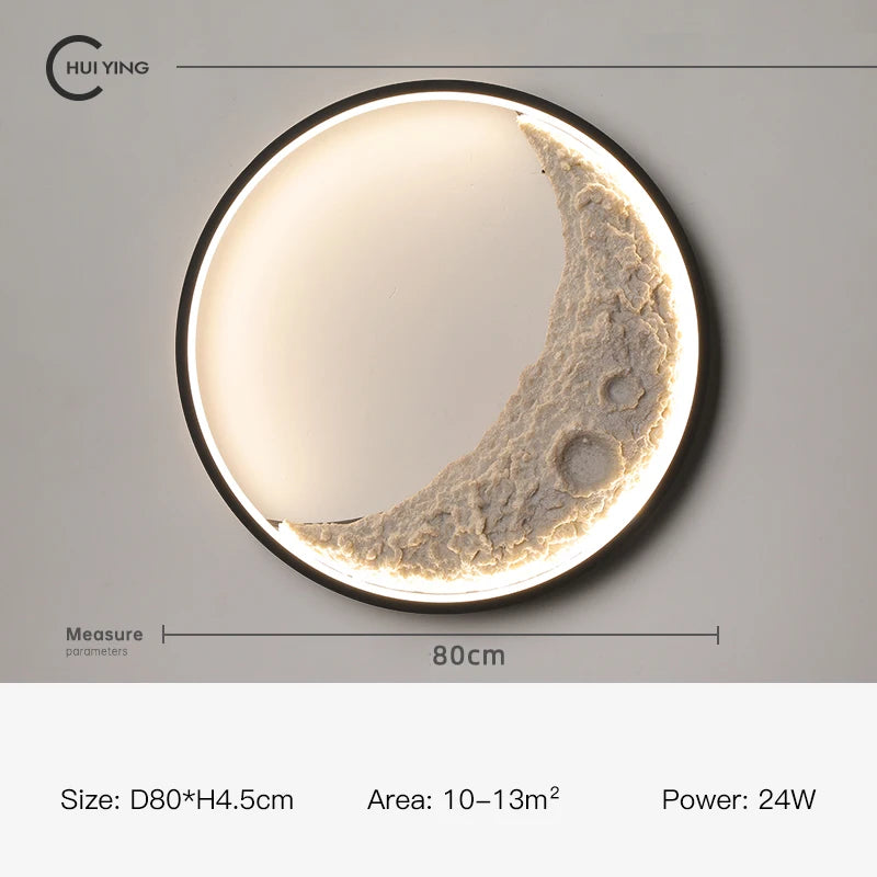 Decorative dimmable LED moon wall light - vue 12 sur 15
