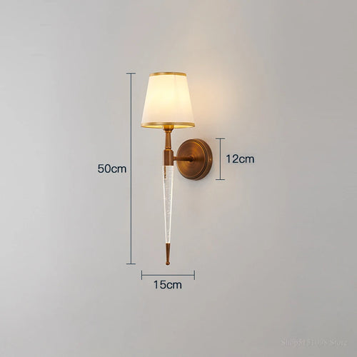 Retro American crystal wall light for living room decor