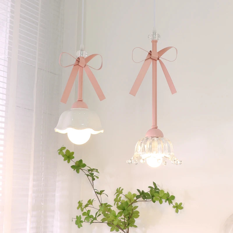 Romantic glass pendant light for elegant decor