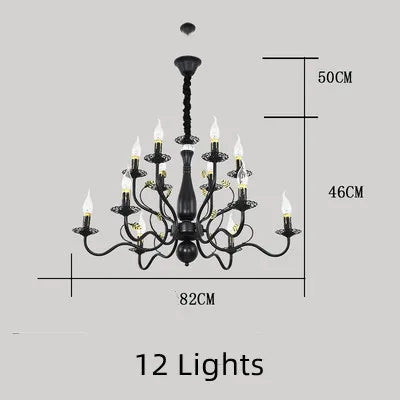 Retro wrought iron chandelier for elegant interiors