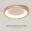 Simple Japanese solid wood LED ceiling lights