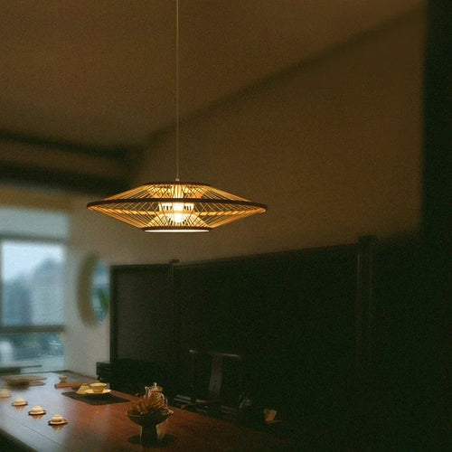 Artistic retro bamboo chandelier in Chinese style for decoration - vue 3 sur 8
