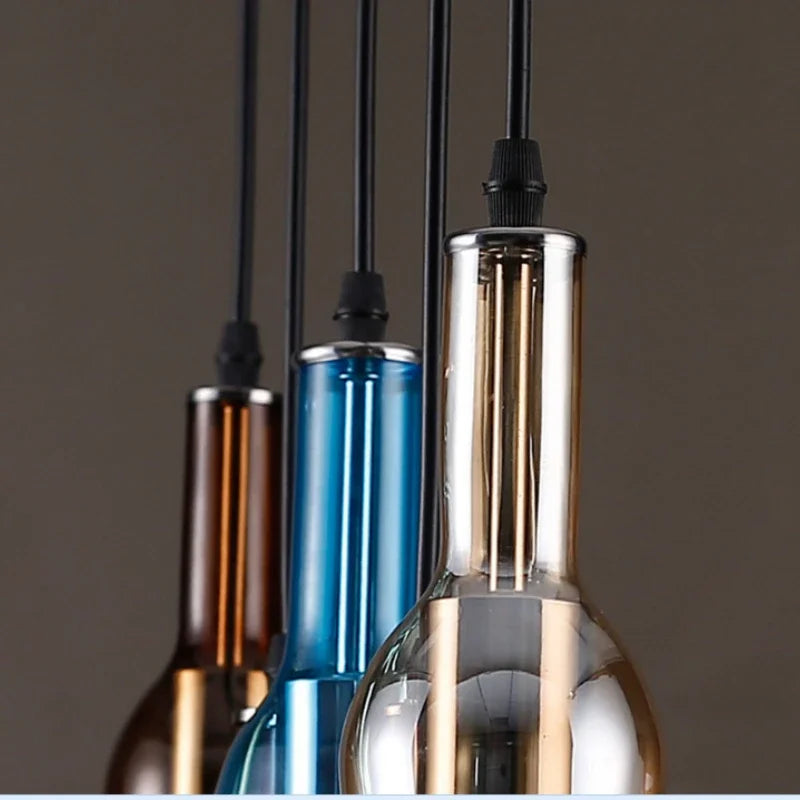 Modern nordic creative beer bottle chandelier - vue 3 sur 13