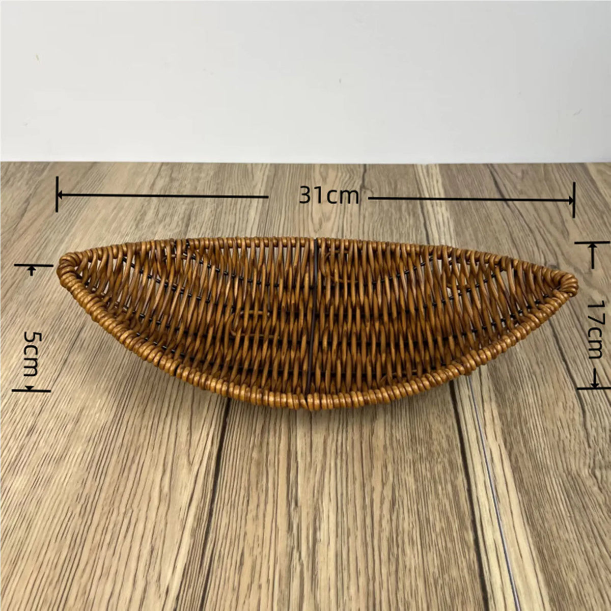 Woven rattan-style basket for fruit and decorative storage - vue 9 sur 12