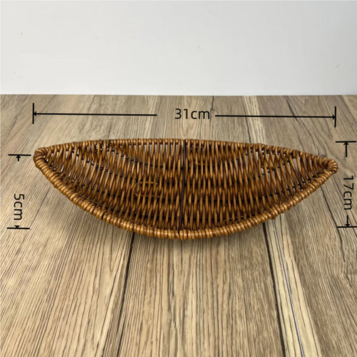 Woven rattan-style basket for fruit and decorative storage - vue 10 sur 12