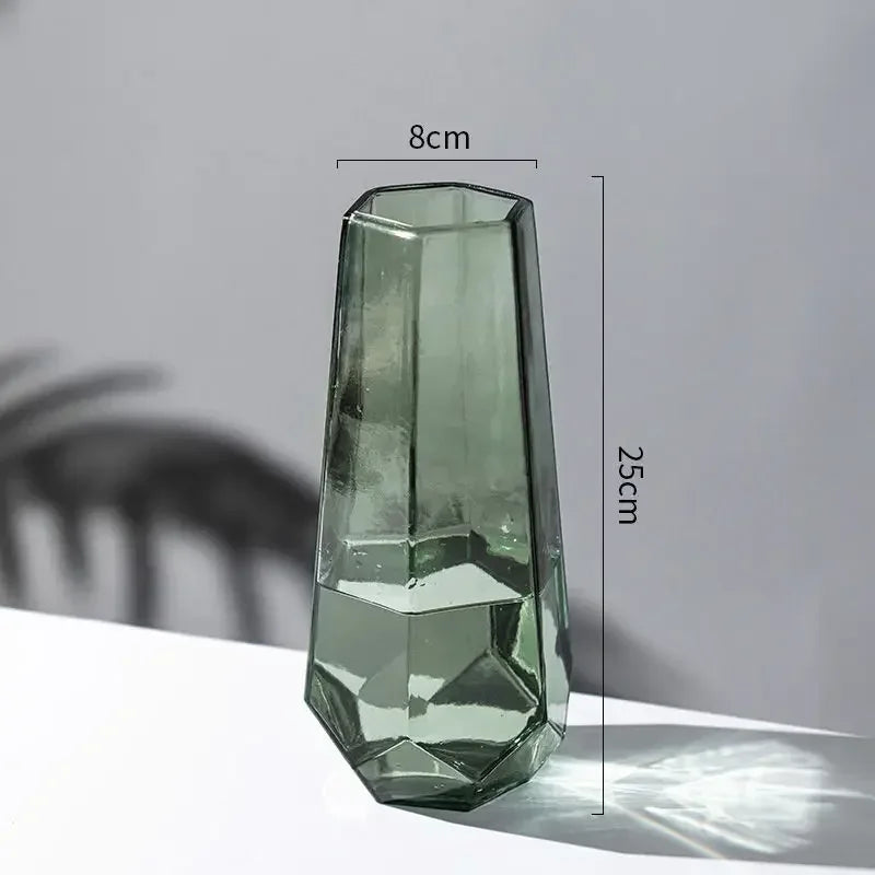 creative transparent glass vase for decorative flowers