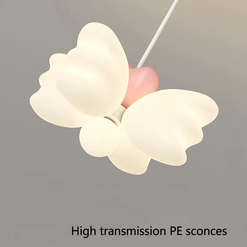 Creative children's chandelier with decorative angel wings LED - vue 5 sur 8