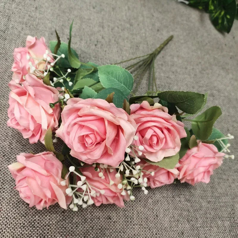 Silk rose bouquet for wedding and party decoration - vue 13 sur 13