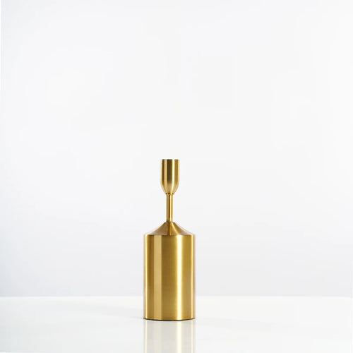 Gold plated metal candle holder for weddings and elegant decoration - vue 8 sur 15