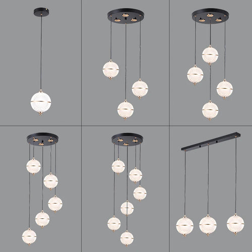 Modern acrylic ball pendant light for restaurant and bar - vue 3 sur 16