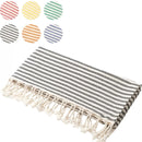 Woven Turkish cotton beach towel with stripes