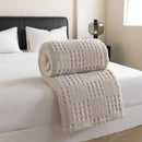 Waffle jacquard velvet polyester throw blanket for living room and bedroom