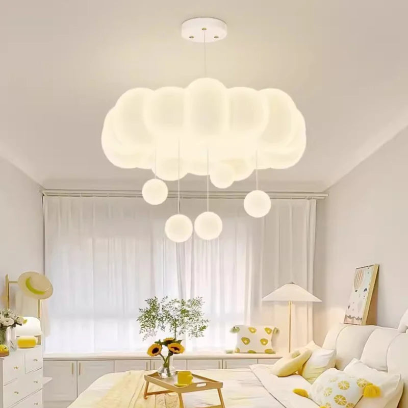 Modern romantic cloud chandelier for children's bedroom interior decoration