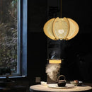 ZK50 restaurant wood art hemp rope pendant light, creative designer single-head chandelier E27