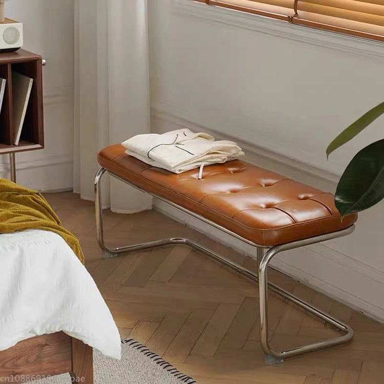 Nordic Stainless Steel Bench Cloakroom Vintage Bed End Stool Iron Wrought Door Shoe Change, Dining Room Benches