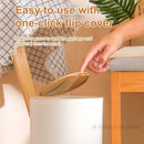 high foot wooden trash can with creative lid for waste