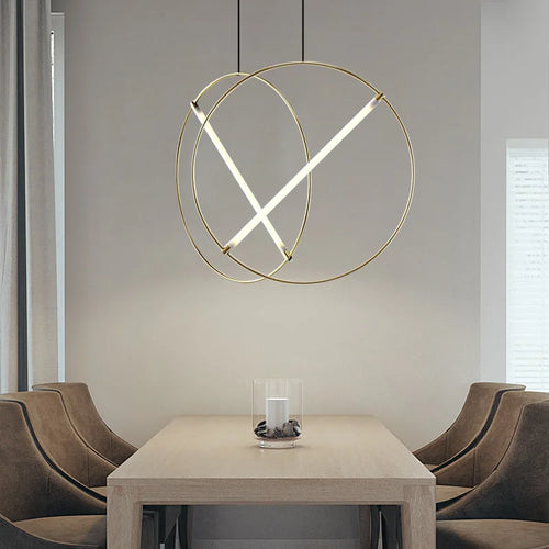 Modern simple LED pendant lamp decorative round light - vue 3 sur 8