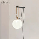 Nordic round glass wall light for artistic decoration
