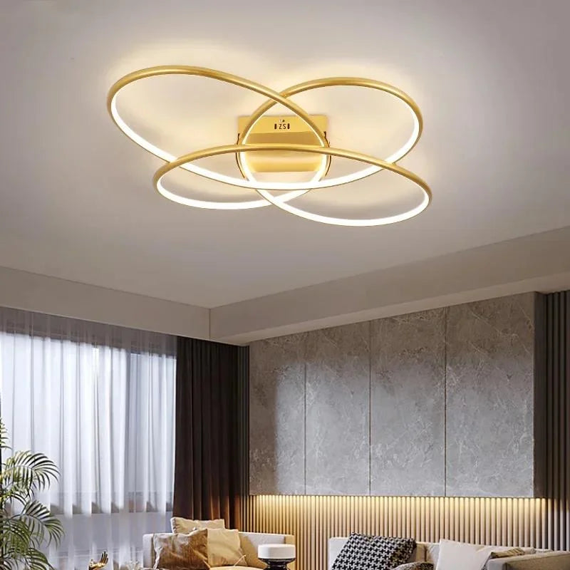 Modern smart LED ceiling light with flower design