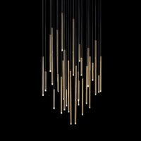 Minimalist postmodern metal LED double loft chandelier indoor lighting
