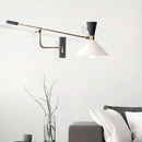 Long arm wall light adjustable lamp for reading and study