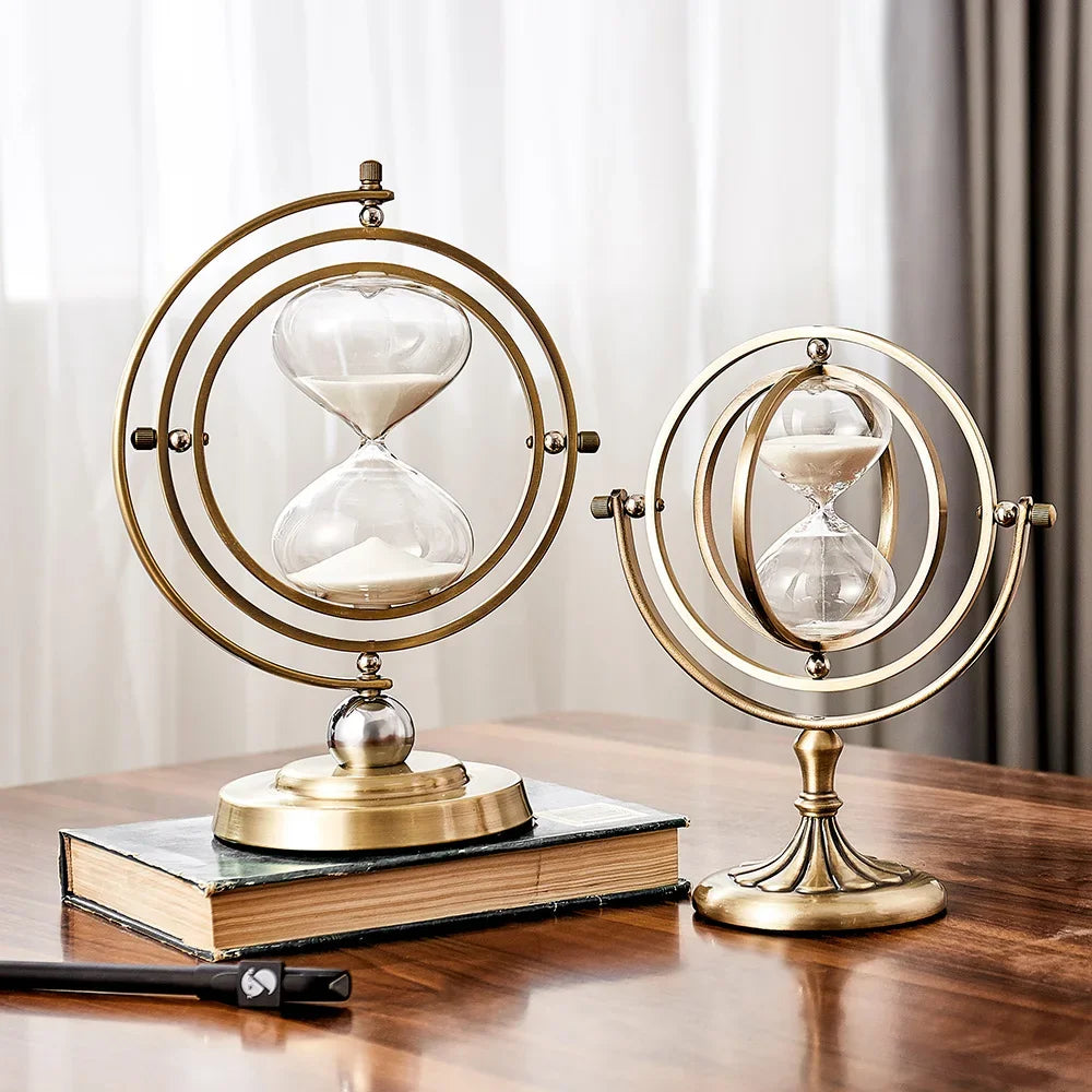Nordic retro metal hourglass for home decor