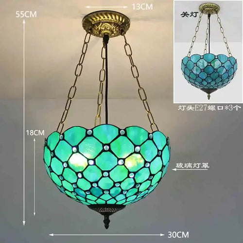 Tiffany style stained glass chandelier for interior decoration