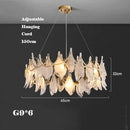 Creative frosted glass chandelier with hanging pearls, modern design