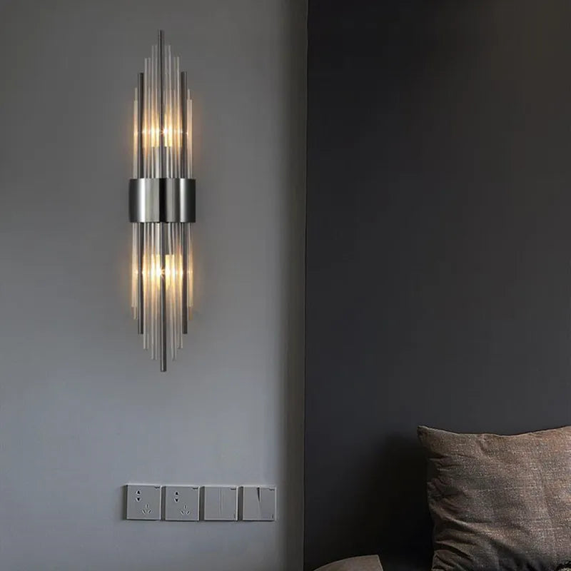 Luxury nordic crystal LED wall light for stylish interiors - vue 3 sur 9