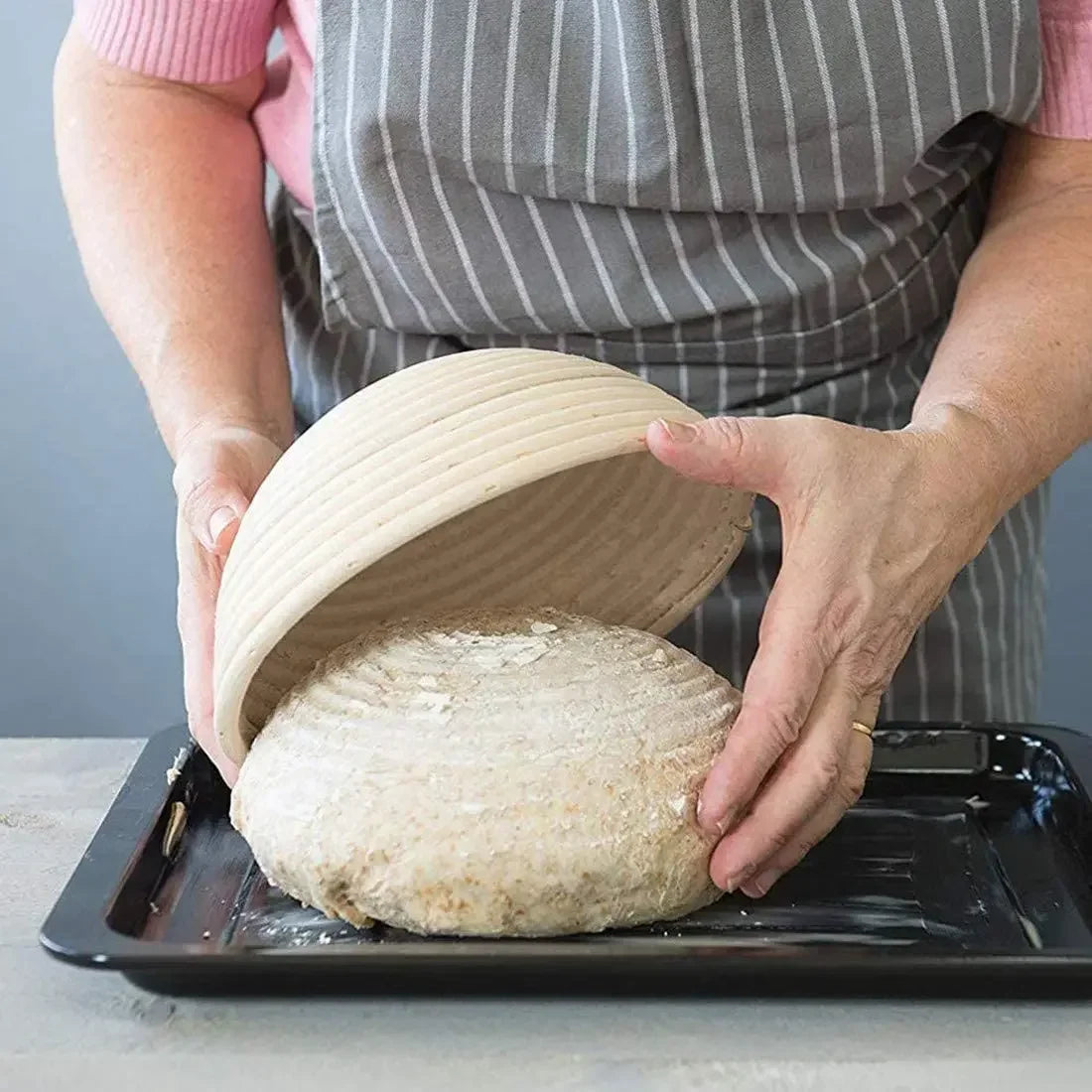 Handmade natural rattan bread proofing basket for sourdough fermentation - vue 4 sur 21