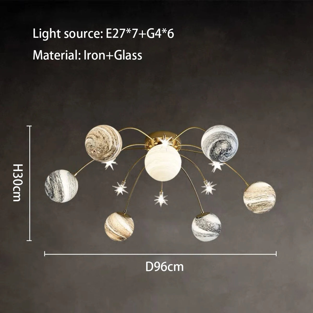 Modern decorative star ceiling light for a romantic atmosphere