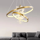 Modern flower-shaped glass chandelier for indoor lighting