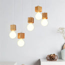 Vintage oak wood pendant light modern design