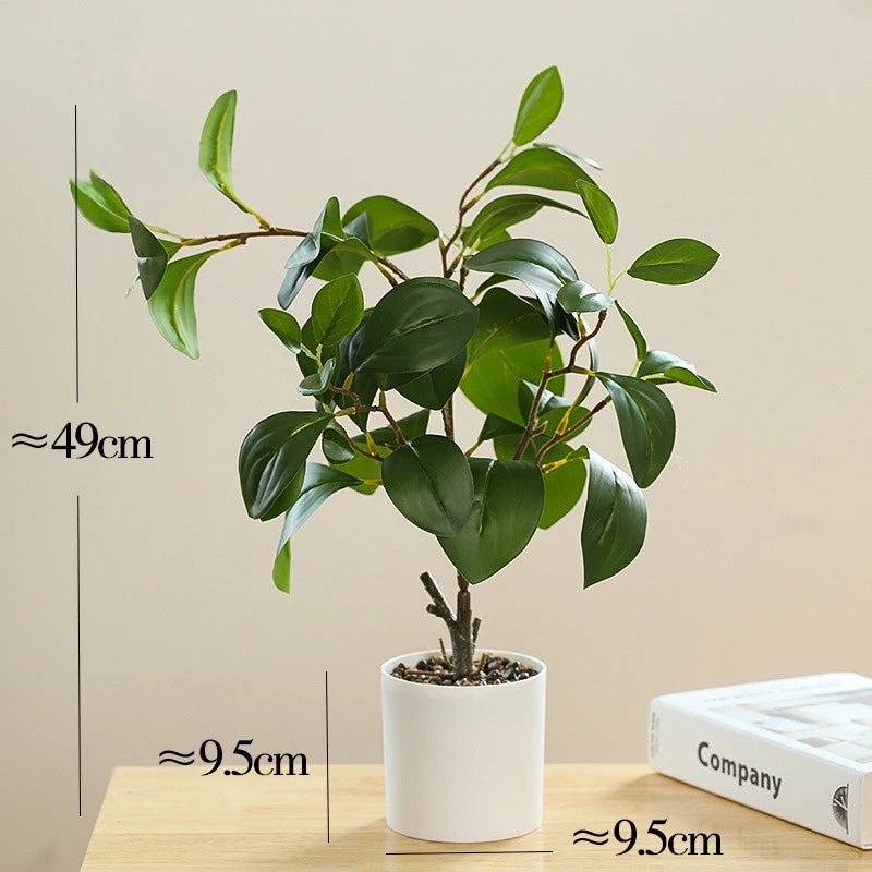 Artificial potted bamboo and monstera plant for home and office decor