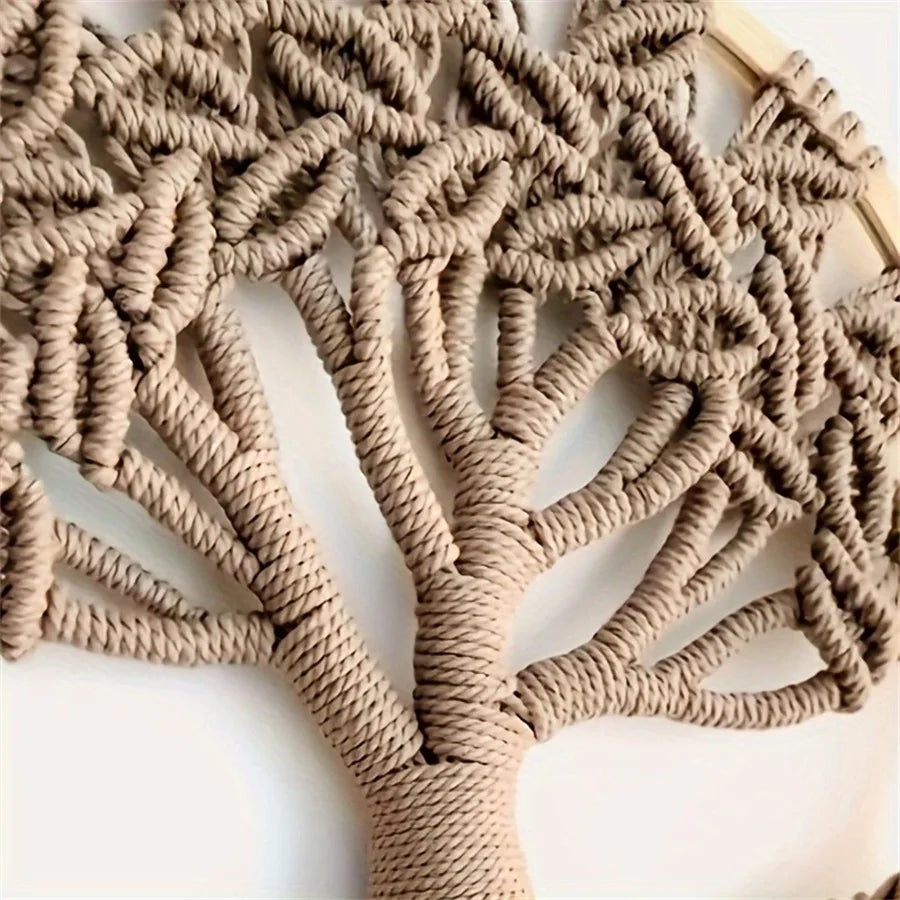 Tree of Life Macrame Wall Hanging Handmade Woven Boho Home Wall Decor for Bedroom Nursery Apartment Dorm Decoration,Gift Girl - vue 3 sur 6