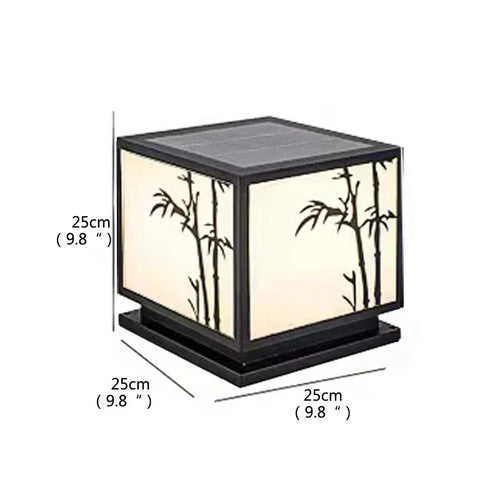 Vintage square waterproof outdoor post lamp for garden and terrace - vue 12 sur 14