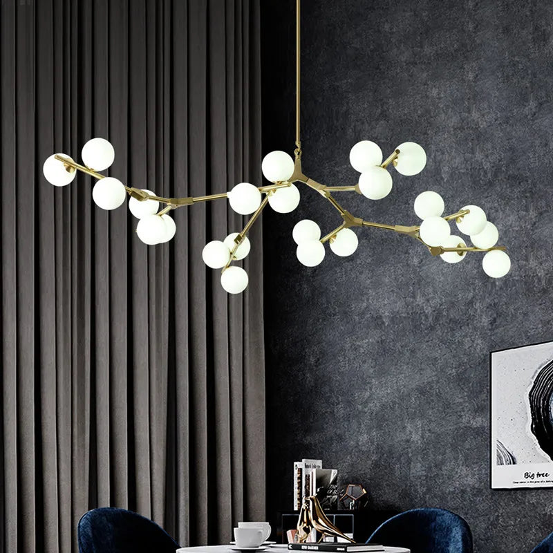 Post-modern molecular glass pendant light for elegant interiors