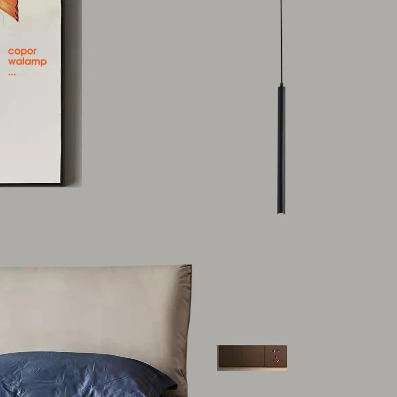 Adjustable minimalist LED pendant light in iron and aluminium