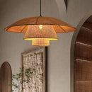 Hand-woven vintage rattan pendant light for restaurants and hotels