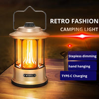 Lightweight rechargeable vintage hanging lantern for outdoor use