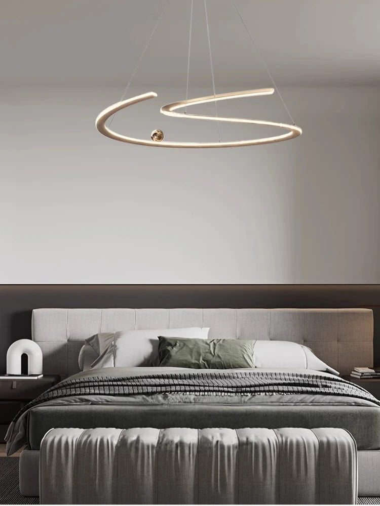 Minimalist circular ring pendant light in modern Nordic design