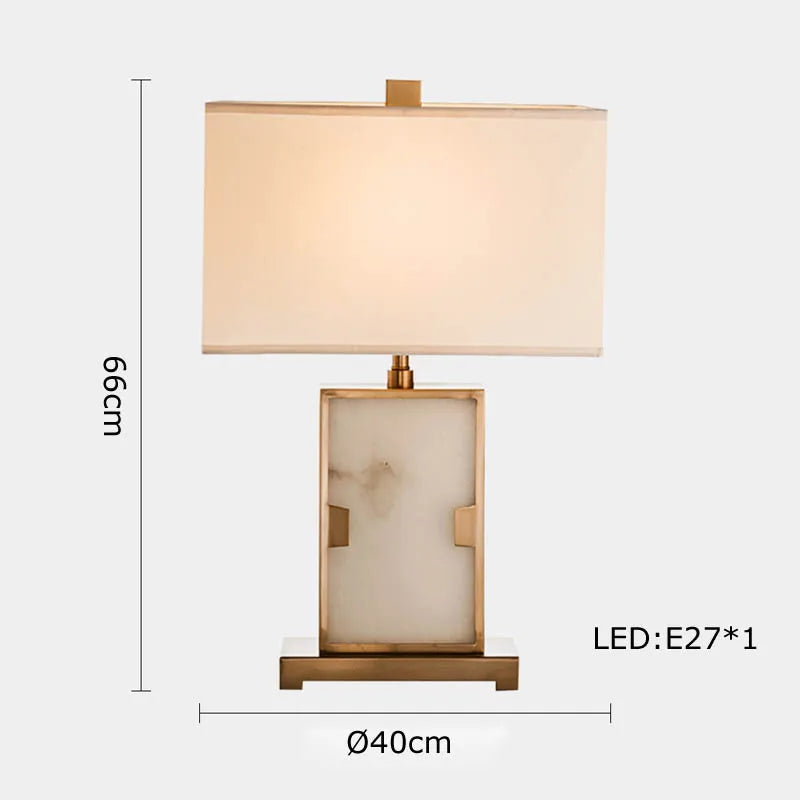 Retro marble fabric table lamp for interior decor - vue 9 sur 21