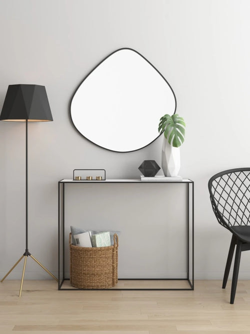Bathroom mirror, makeup mirror, wall mounted irregular shaped bathroom, irregular water droplet mirror, entrance decoration, hou - vue 4 sur 11