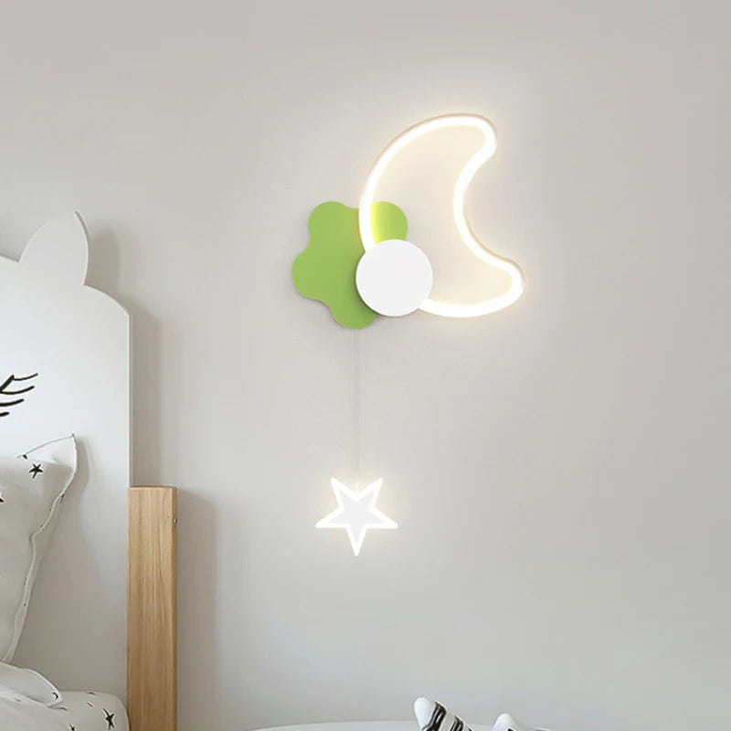 Cloud and moon wall light for children's bedroom