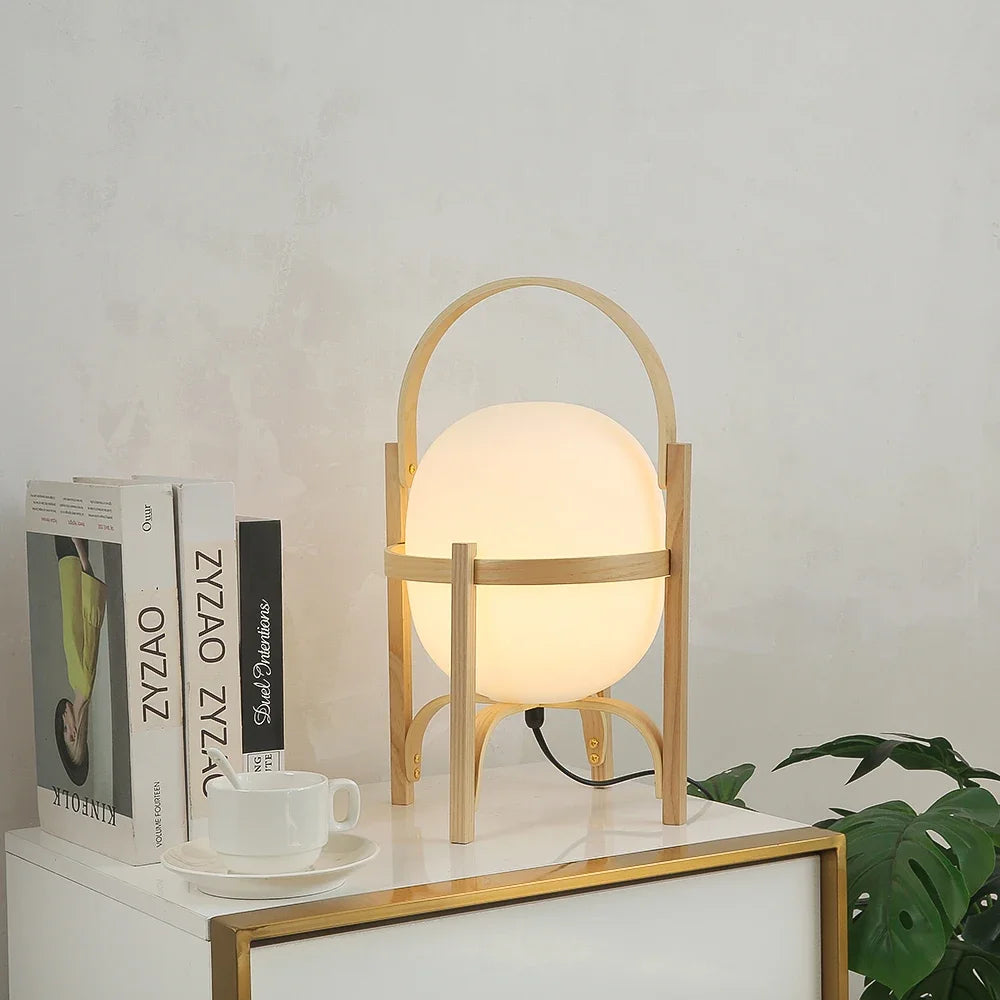 Wooden table lamp for modern and simple decor